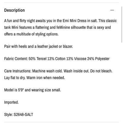 Saltwater Luxe - Emi Mini Dress