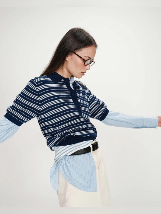 Grace & Mila - Striped Short Sleeve Polo