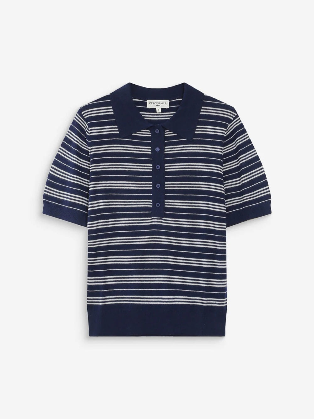 Grace & Mila - Striped Short Sleeve Polo