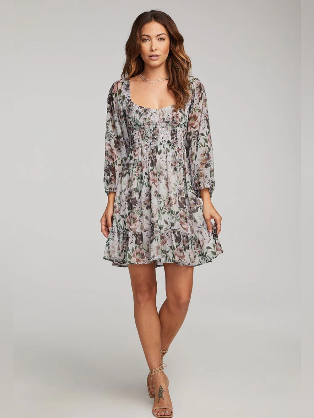 Saltwater Luxe - Floral Smocked Mini Dress