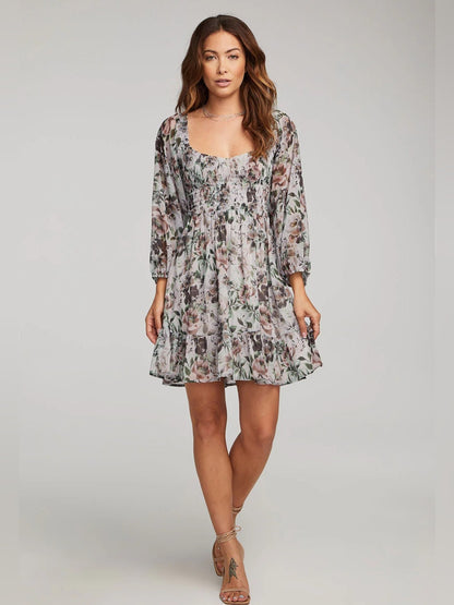 Saltwater Luxe - Floral Smocked Mini Dress