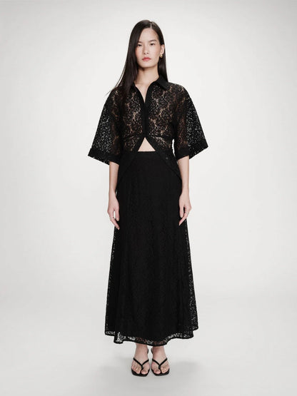 Grace & Mila - FLARED LONG LACE SKIRT
Black VISENYA