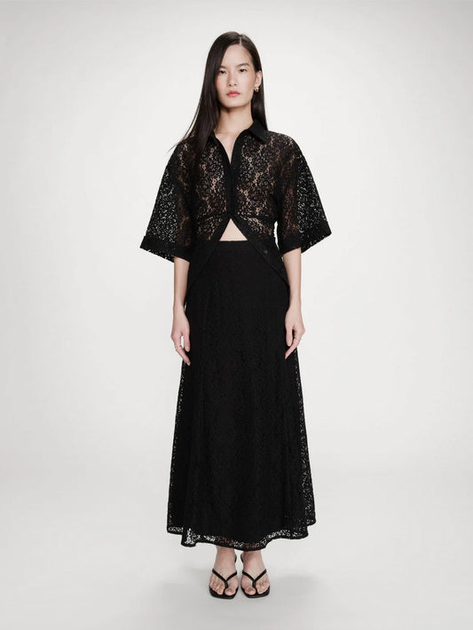 Grace & Mila - FLARED LONG LACE SKIRT
Black VISENYA