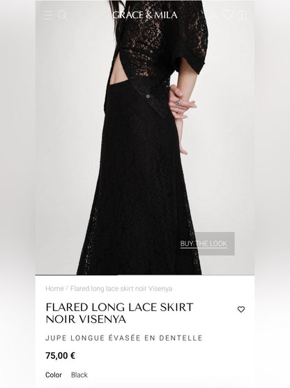 Grace & Mila - FLARED LONG LACE SKIRT
Black VISENYA