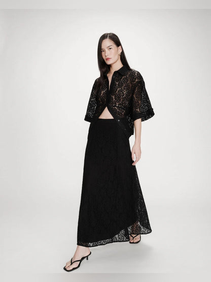 Grace & Mila - FLARED LONG LACE SKIRT
Black VISENYA