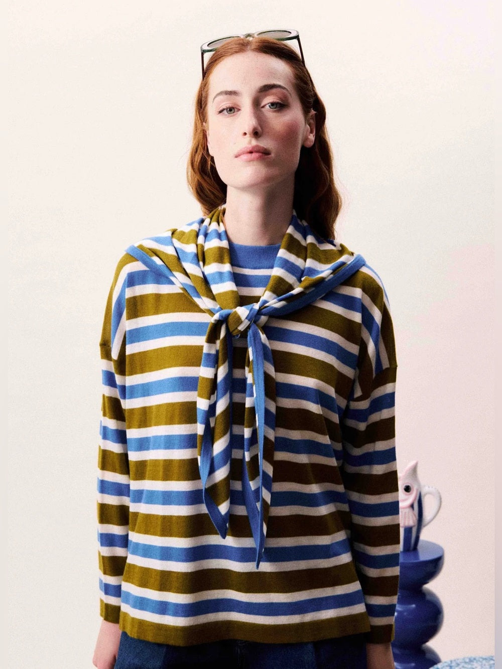 FRNCH 🇫🇷- SAPPHIRE OLIVE SWEATER