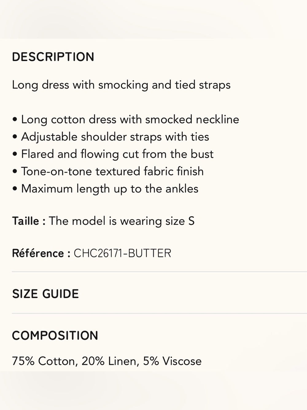 FRNCH 🇫🇷- MEROPE BUTTER DRESS