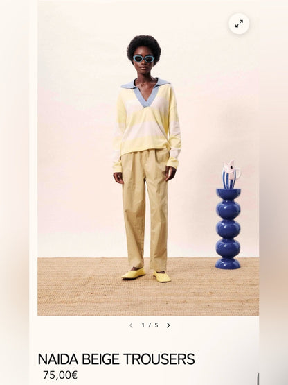 FRNCH 🇫🇷 - NAIDA BEIGE TROUSERS