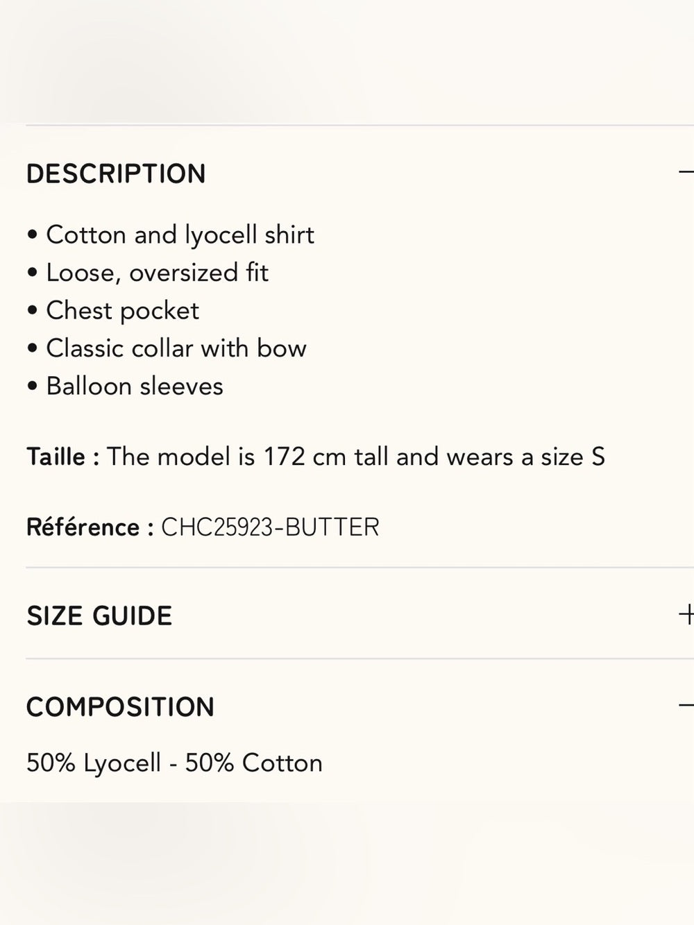 FRNCH 🇫🇷- SARIETTE BUTTER SHIRT