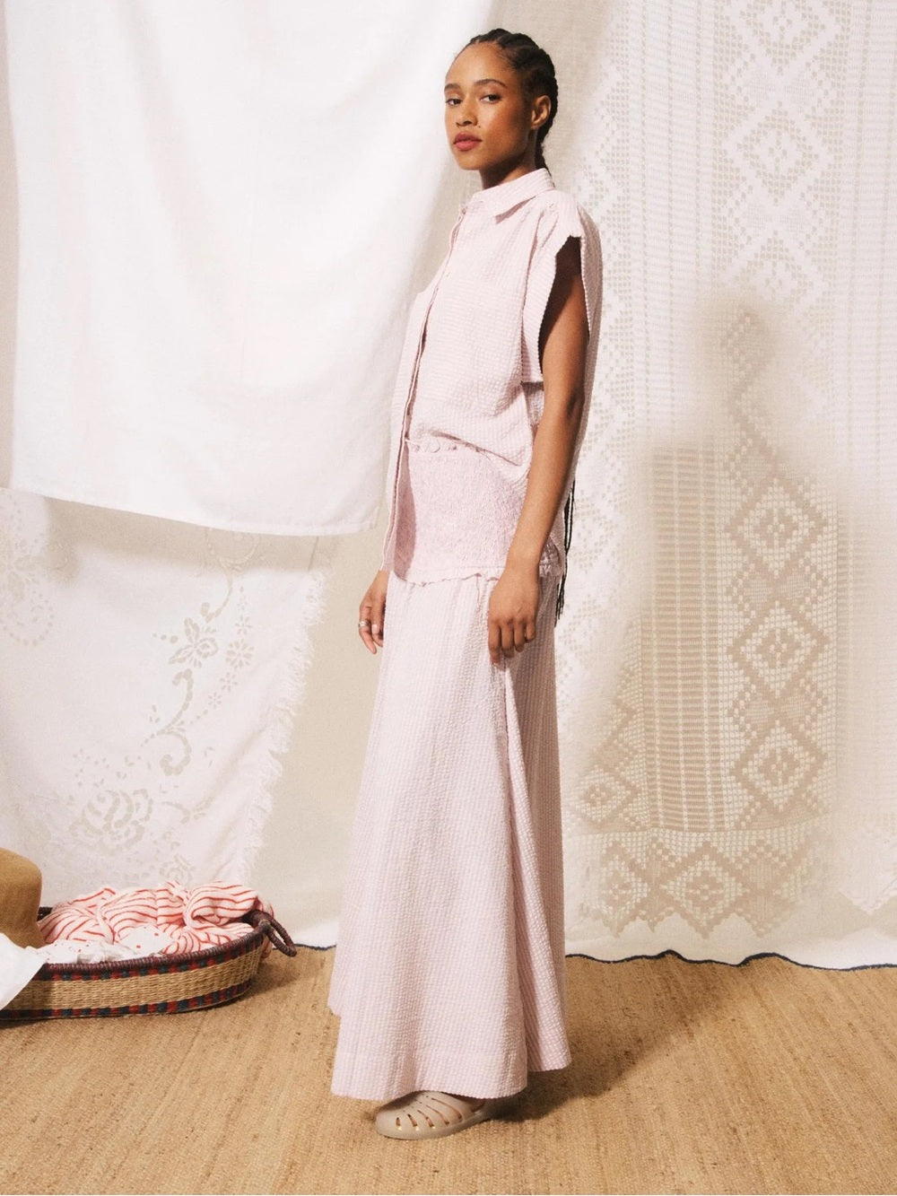 FRNCH 🇫🇷- GAETANA PALE PINK SHIRT