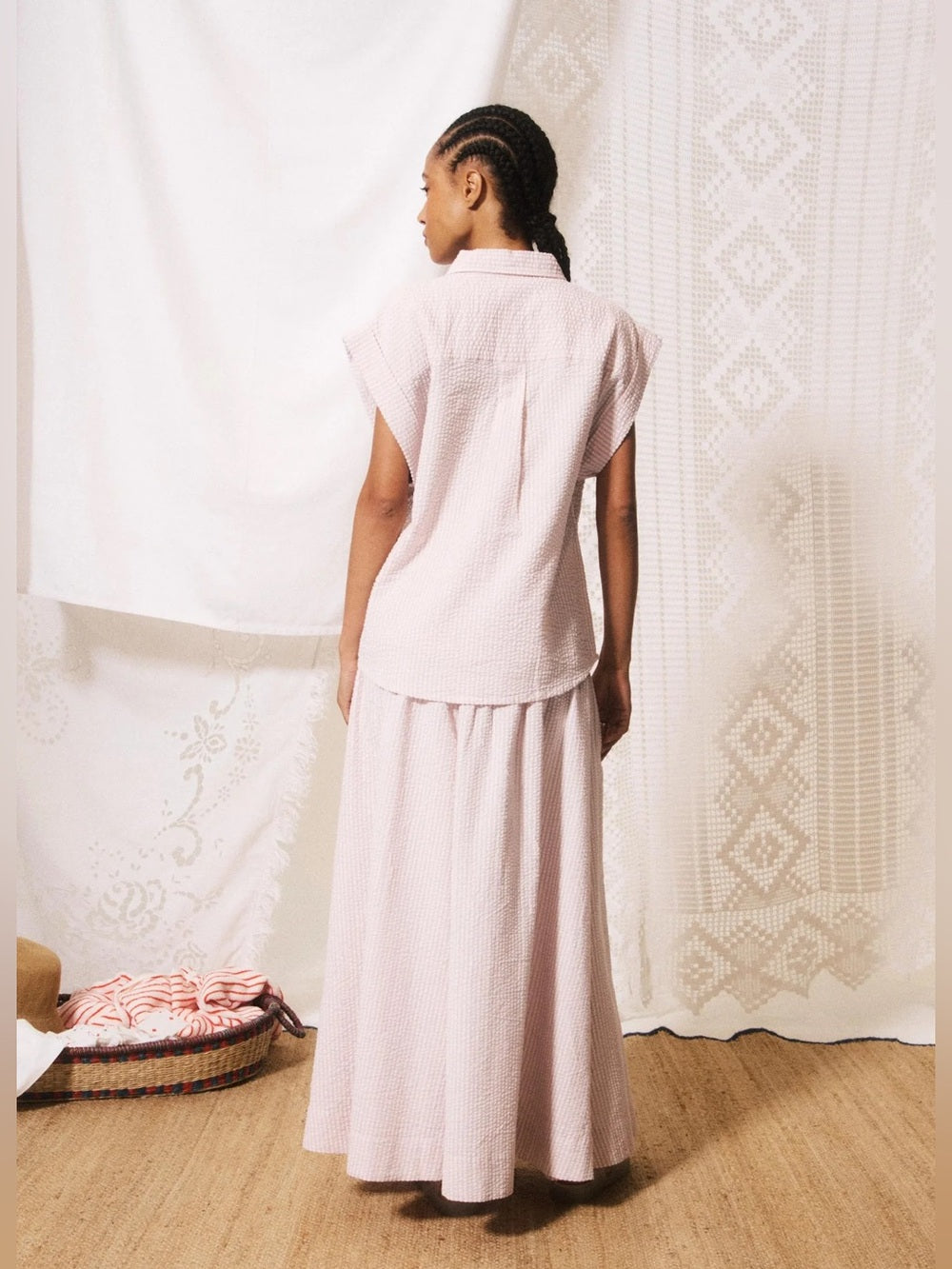 FRNCH 🇫🇷- GAETANA PALE PINK SHIRT