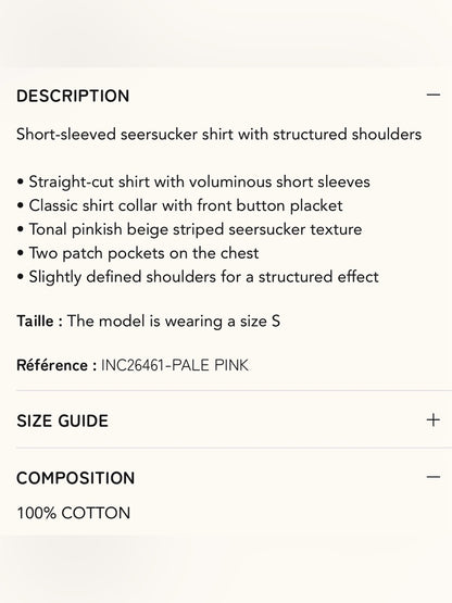 FRNCH 🇫🇷- GAETANA PALE PINK SHIRT
