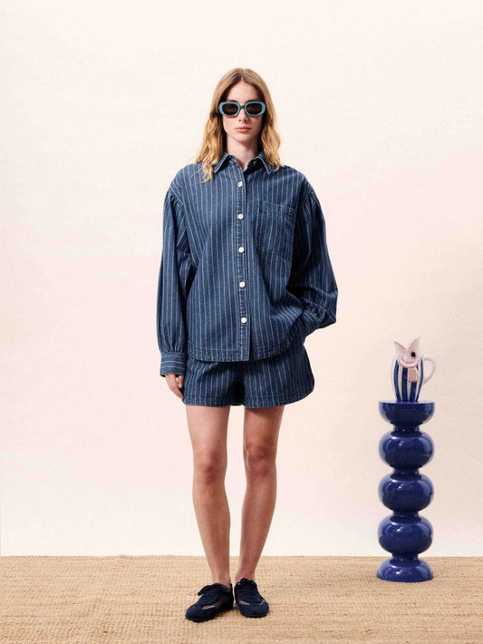 FRNCH 🇫🇷-FIDELIA DENIM SHIRT BLUE