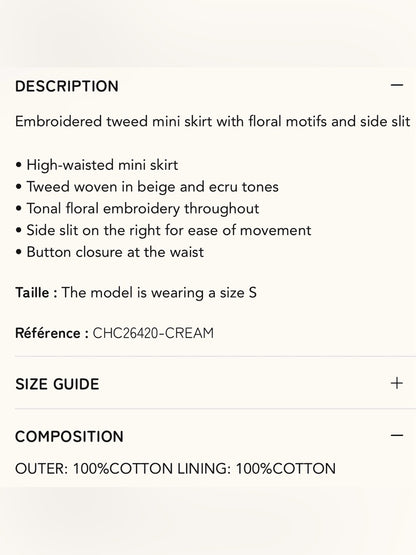 FRNCH -🇫🇷 ROCCO CREAM SKIRT