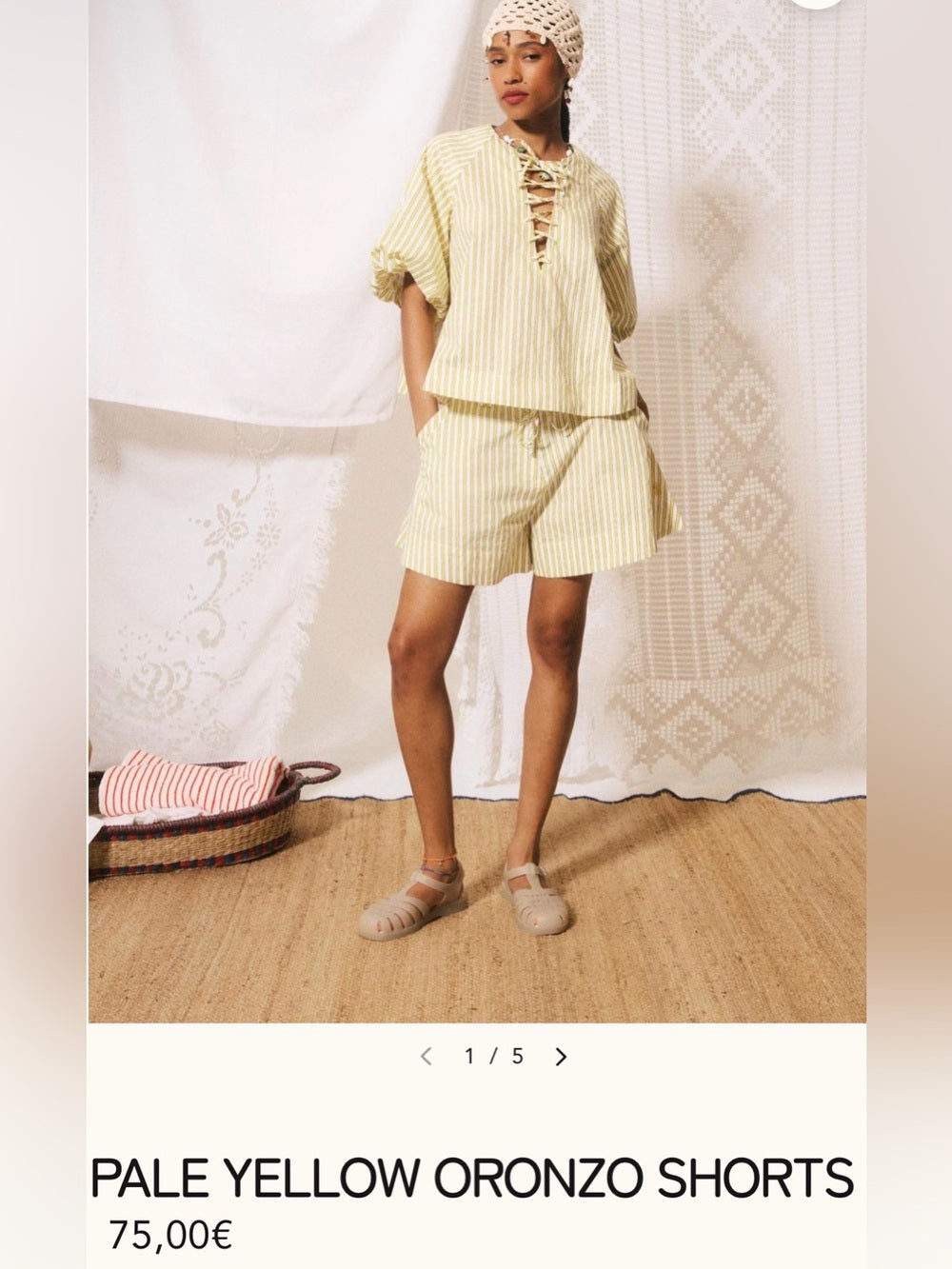FRNCH 🇫🇷 - PALE YELLOW ORONZO SHORTS