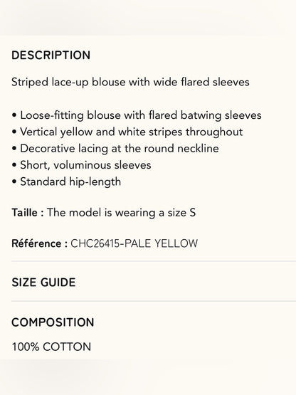 FRNCH 🇫🇷 PALE YELLOW COSIMO BLOUSE
