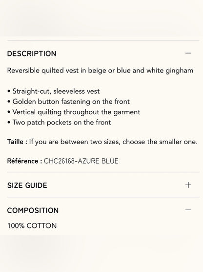 FRNCH 🇫🇷 REGALIA VEST AZURE BLUE
