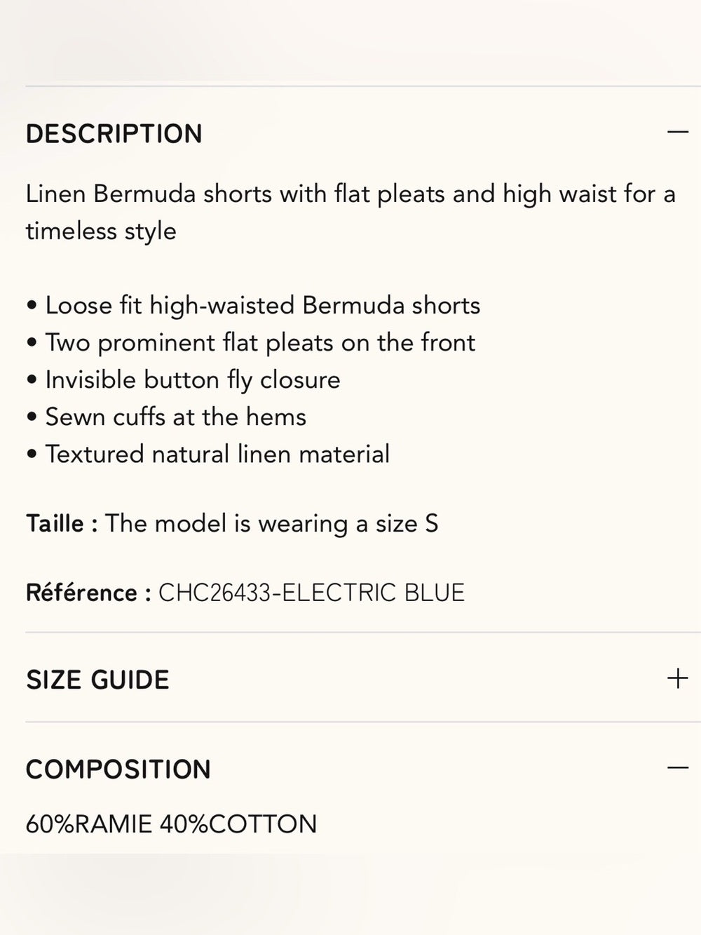 FRNCH 🇫🇷 SAVERIO ELECTRIC BLUE SHORTS