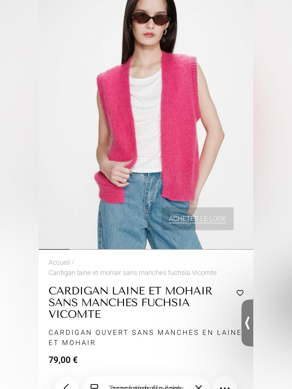 Bright Pink Sleeveless Knit Sweater Vest
