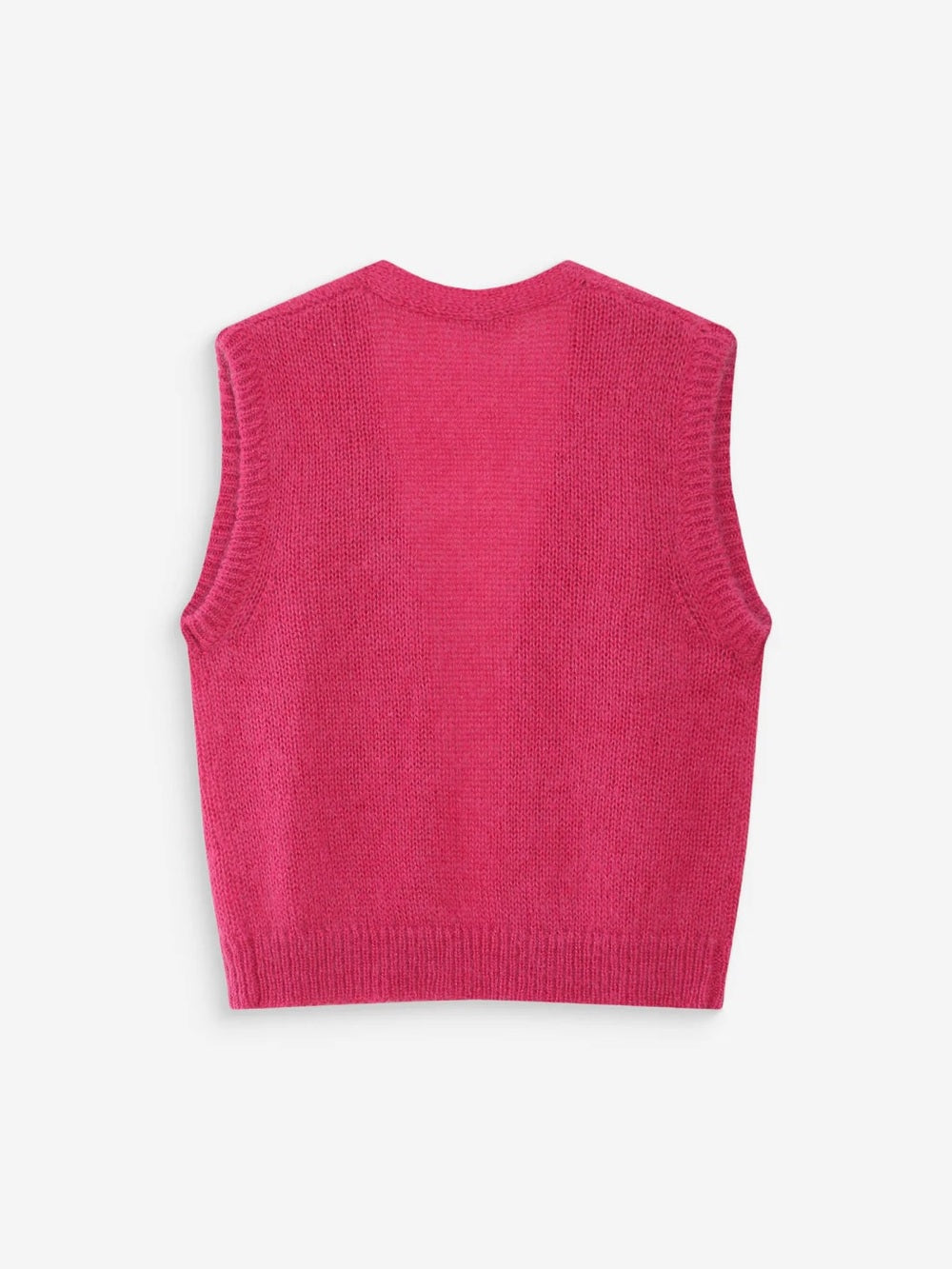 Bright Pink Sleeveless Knit Sweater Vest
