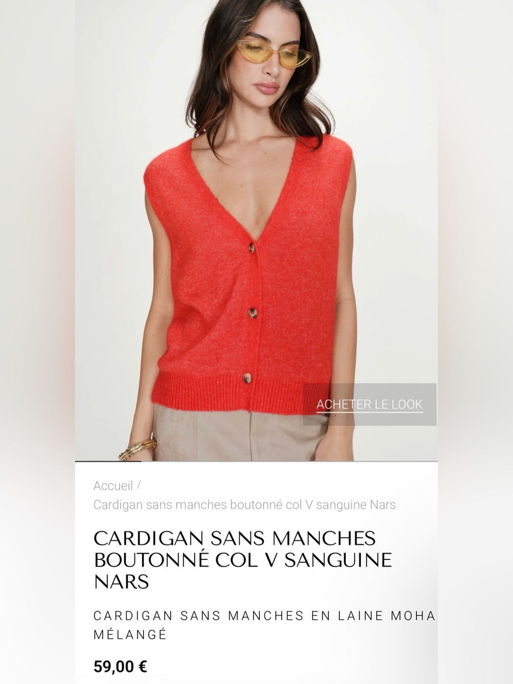 Grace & Mila -NARS sleeveless cardigan