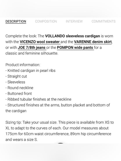 Grace & Mila - VOLLANDO sleeveless cardigan