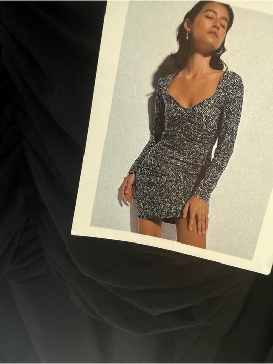 Nation Ltd- COURTNEY SHIRRED DRESS JET BLACK