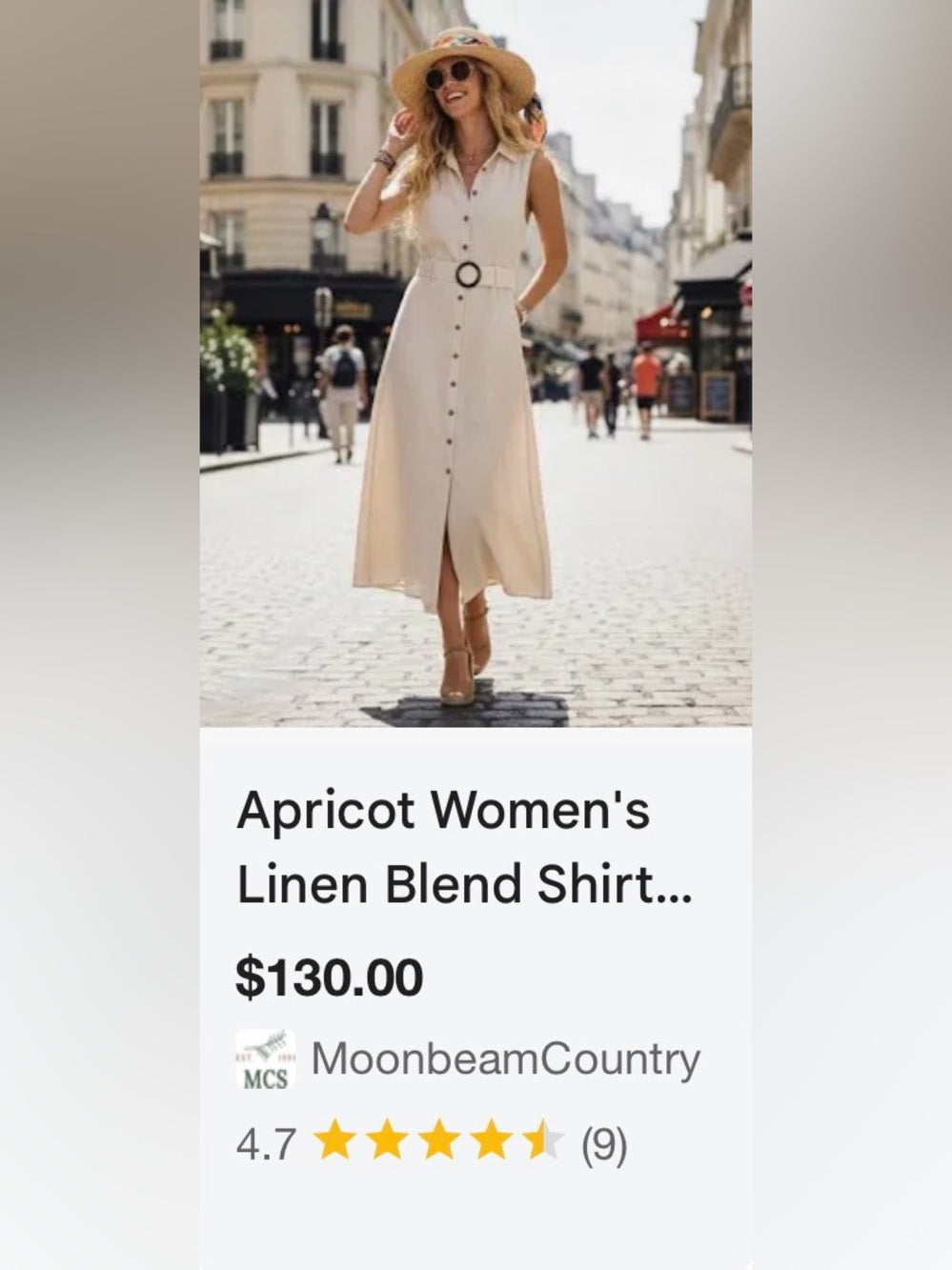 APRICOT 🍑- Sleeveless Belted
Shirt Midi Dress