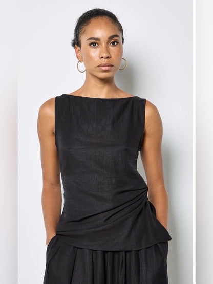 APRICOT 🍑- Side Knot Slash Neck Top