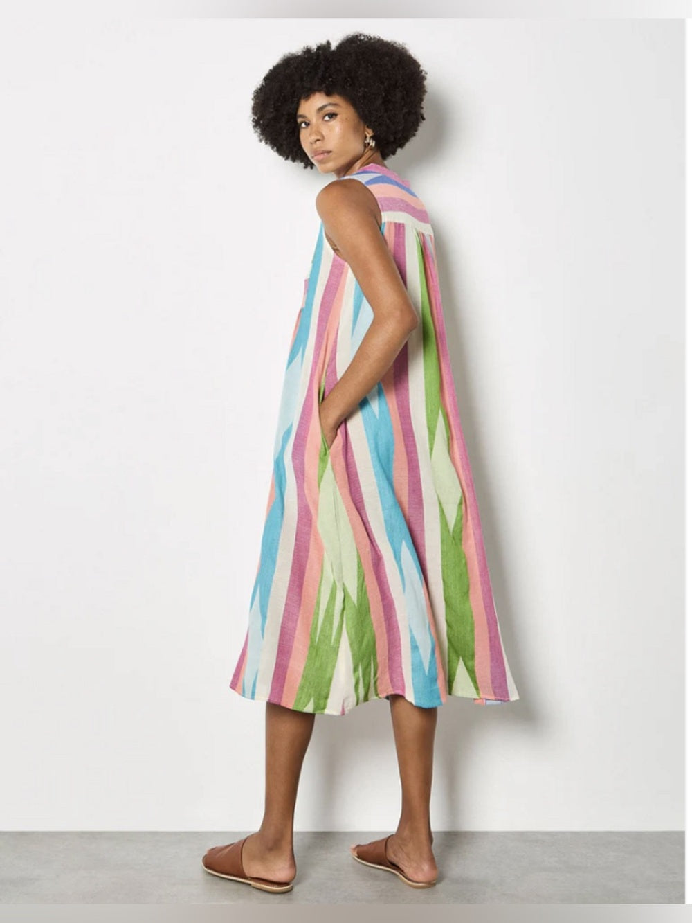 LAST ONE Apricot 🍑 - Jacquard Cotton Stripe Midi
