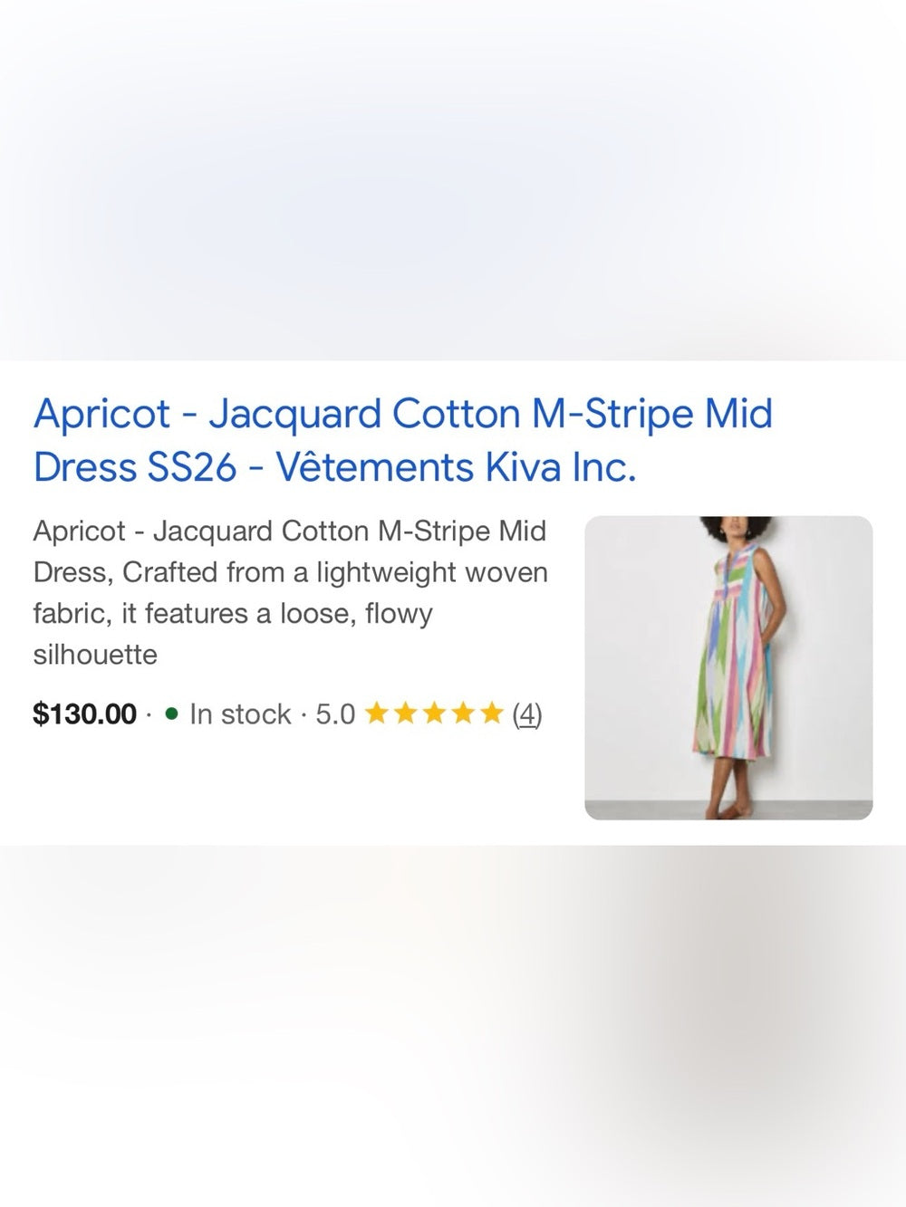 LAST ONE Apricot 🍑 - Jacquard Cotton Stripe Midi