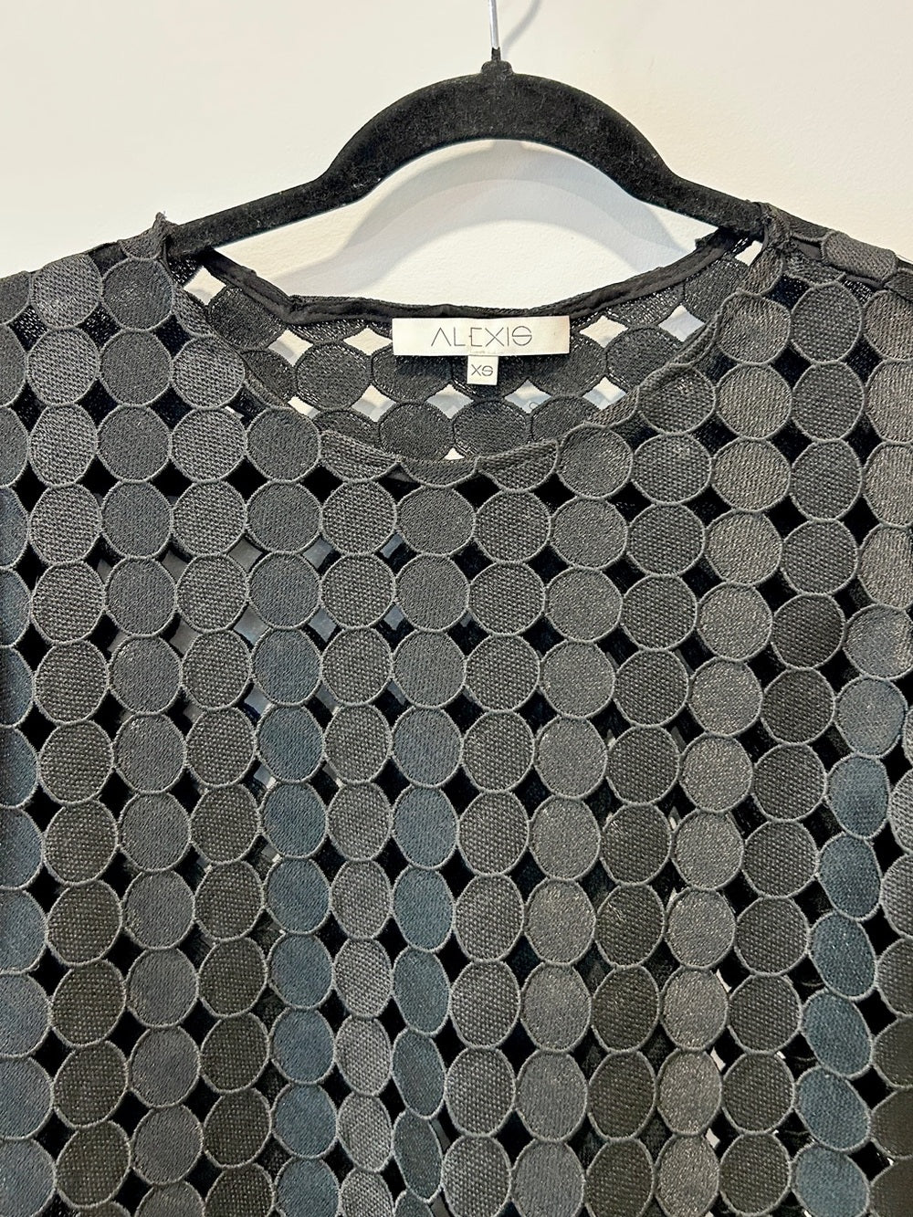 Alexis Black Geometric Cutout Long-Sleeve Crop Top & Skirt