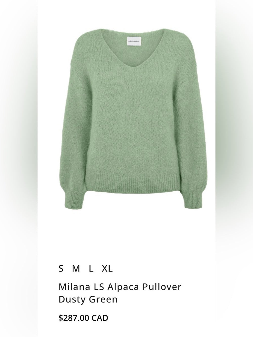 American Dreams 🇮🇹 - Milana Alpaca Dusty Green ($287)