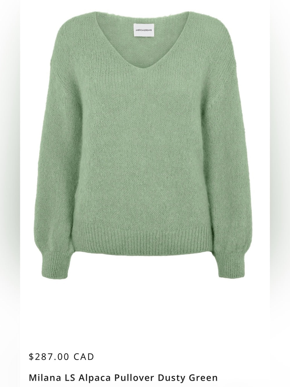 American Dreams 🇮🇹 - Milana Alpaca Dusty Green ($287)