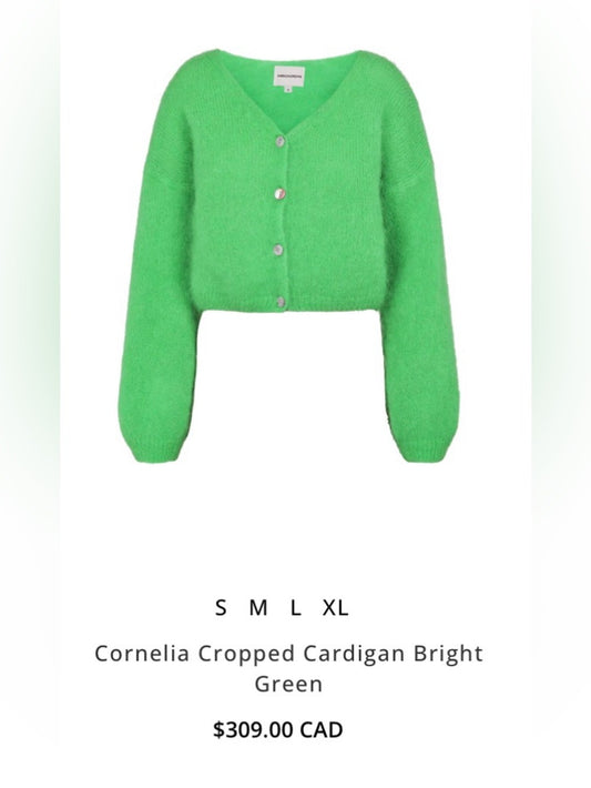 American Dreams 🇮🇹 - Cornelia Cropped Cardigan Bright Green ($309)