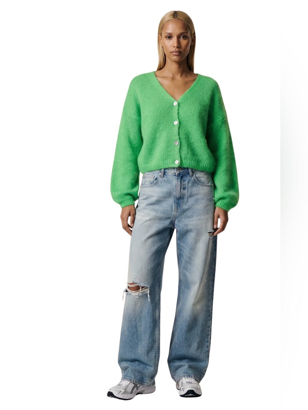 American Dreams 🇮🇹 - Cornelia Cropped Cardigan Bright Green ($309)