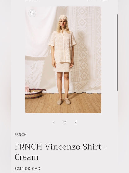 FRNCH 🇫🇷 VINCENZO CREAM SHIRT
